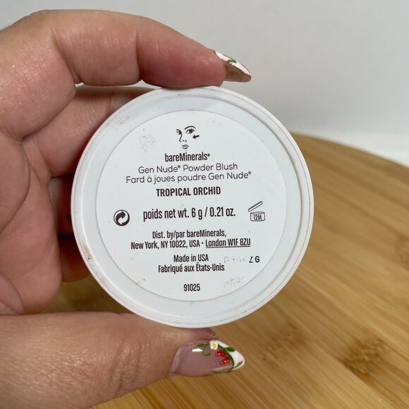 BareMinerals TROPICAL ORCHID Gen Nude Powder Blush 0.21 oz 6g Compact Pressed - Picture 3 of 3